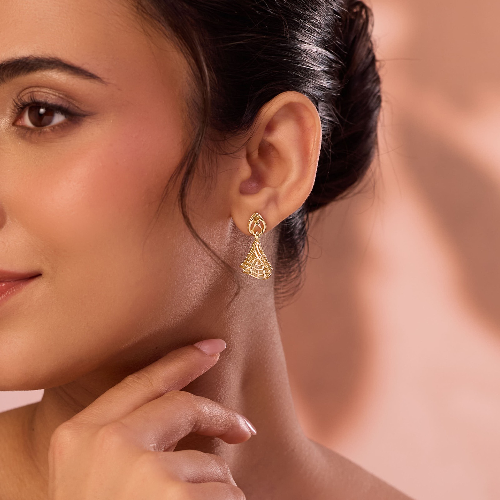 Aurum Lattice 9KT Gold Jhumkas