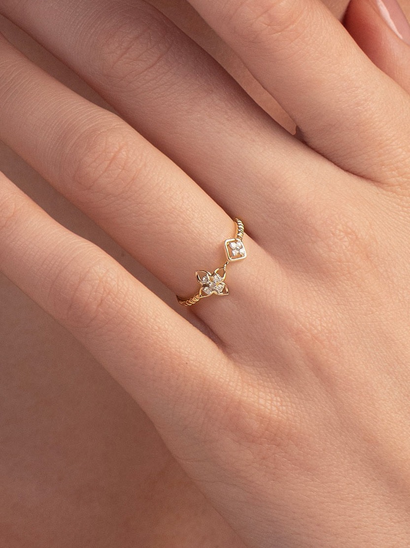 9k gold diamond ring