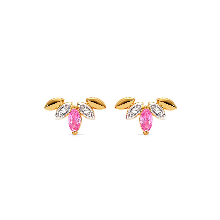Red Lite 9KT Gemstone Stud Earrings