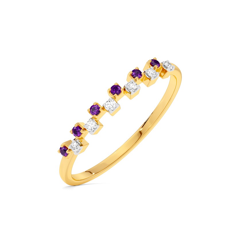 Purple Ziggle 9KT Gemstone Ring