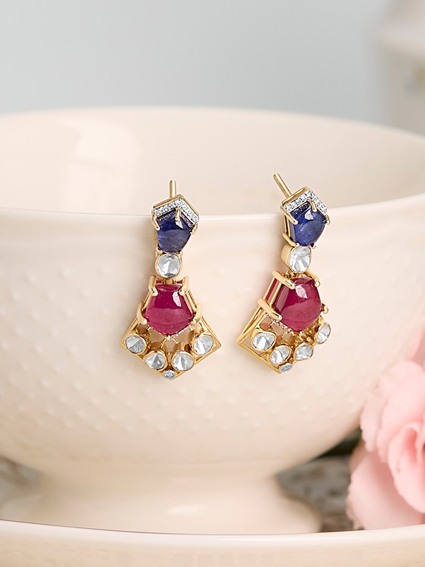 gemstone dangle earrings