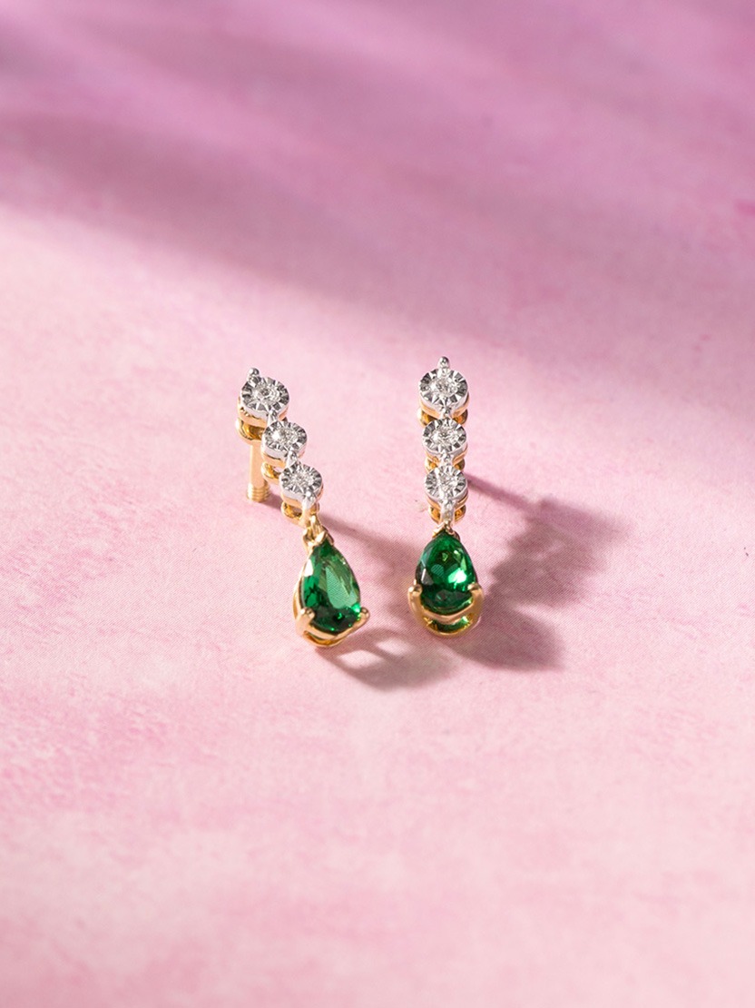 green stone earrings