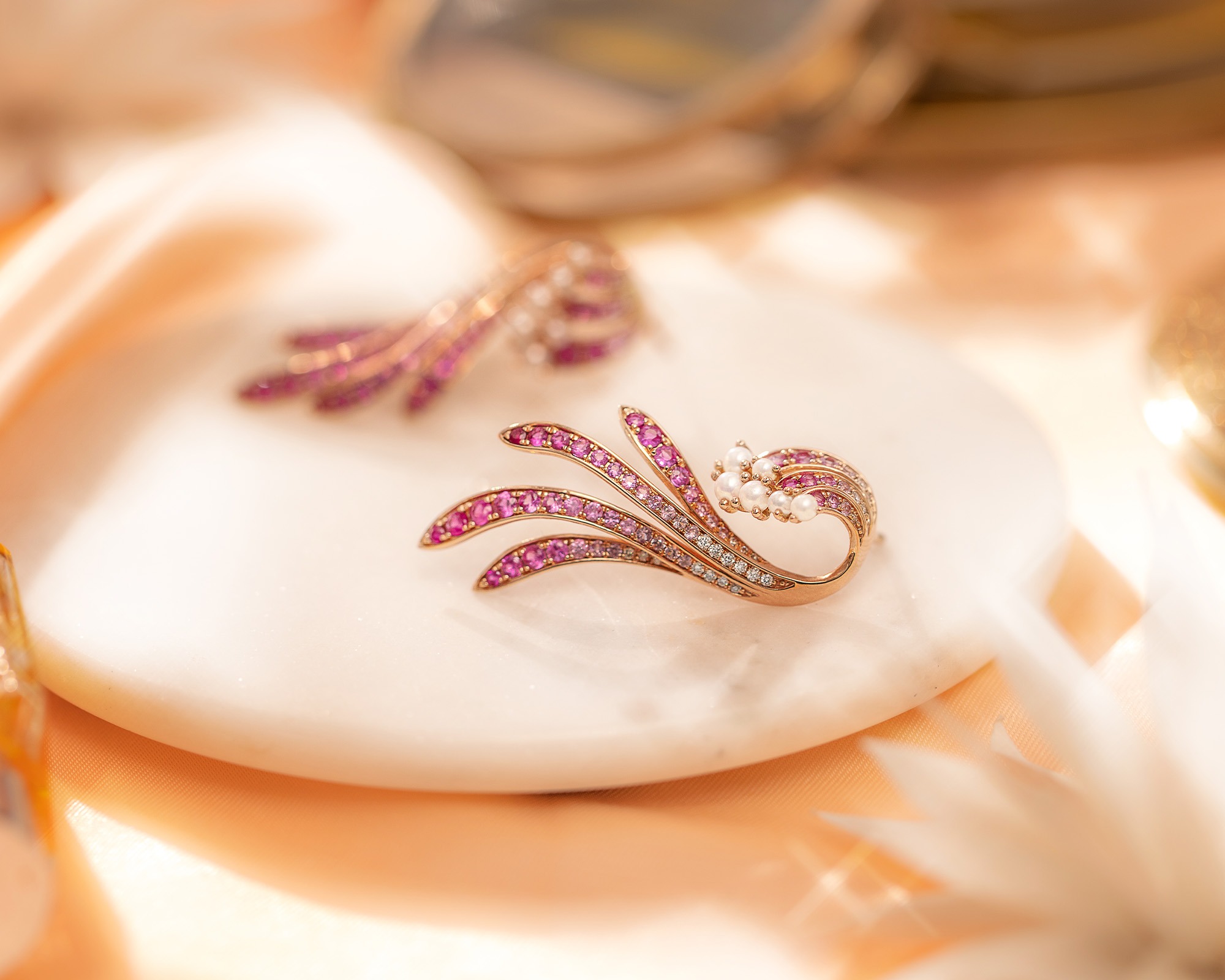 pearl diamond drop earrings