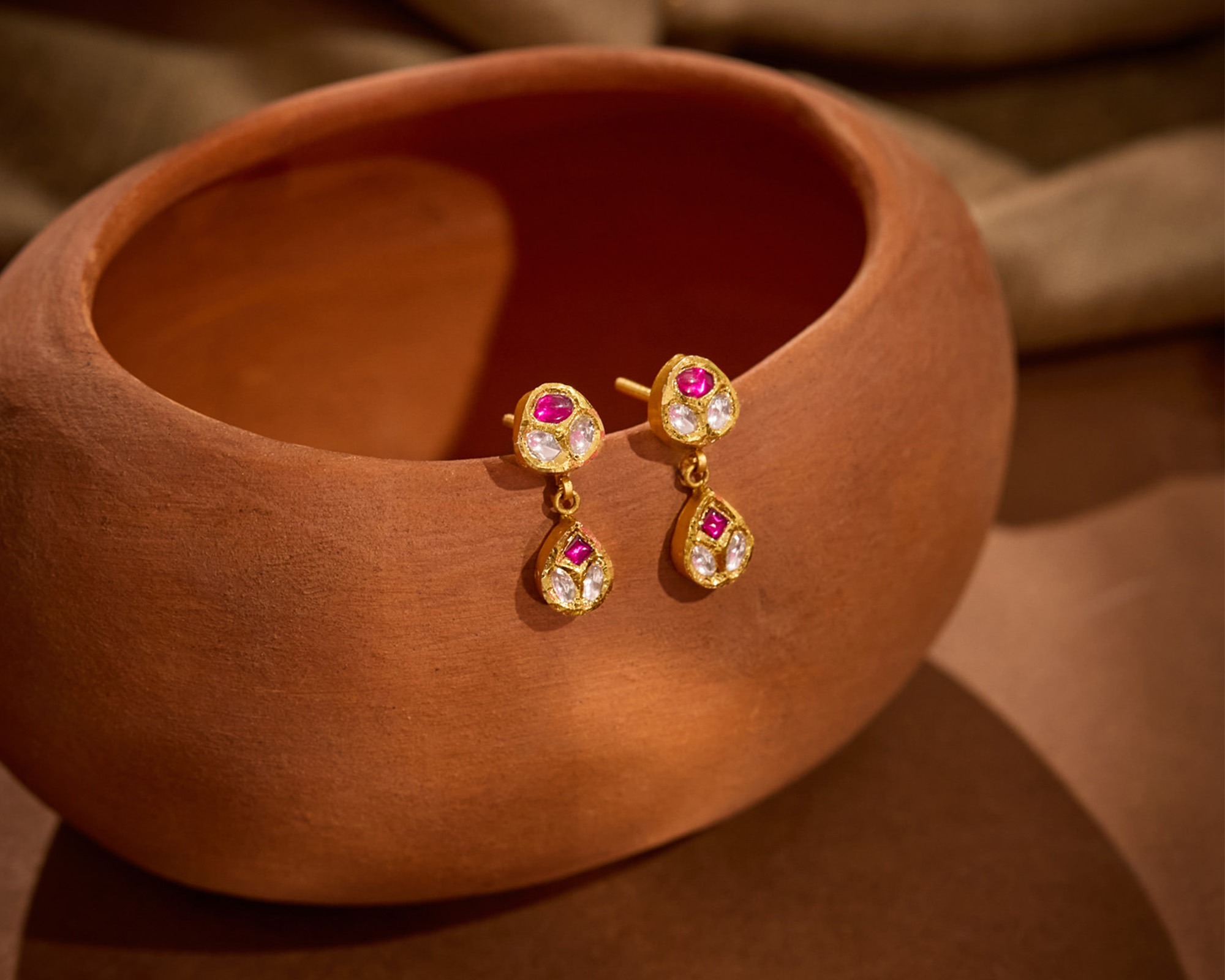 pink earrings