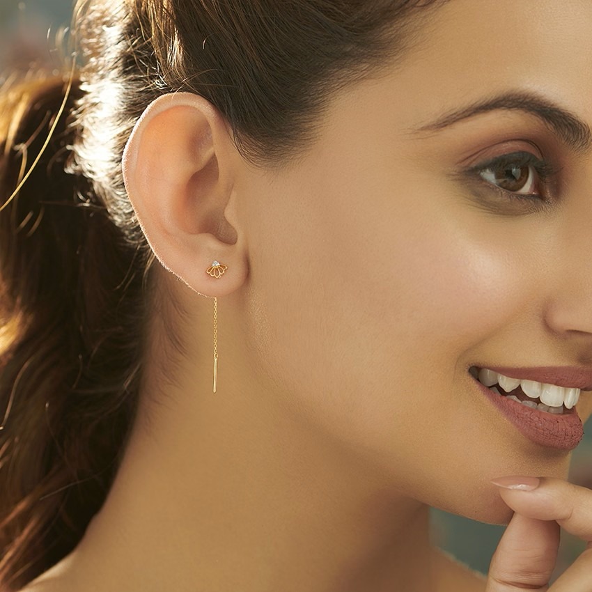 Scallops Diamond Sui Dhaga Earrings