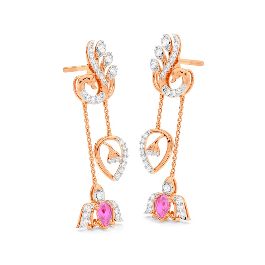 Peacock Gemstone Drop Earrings