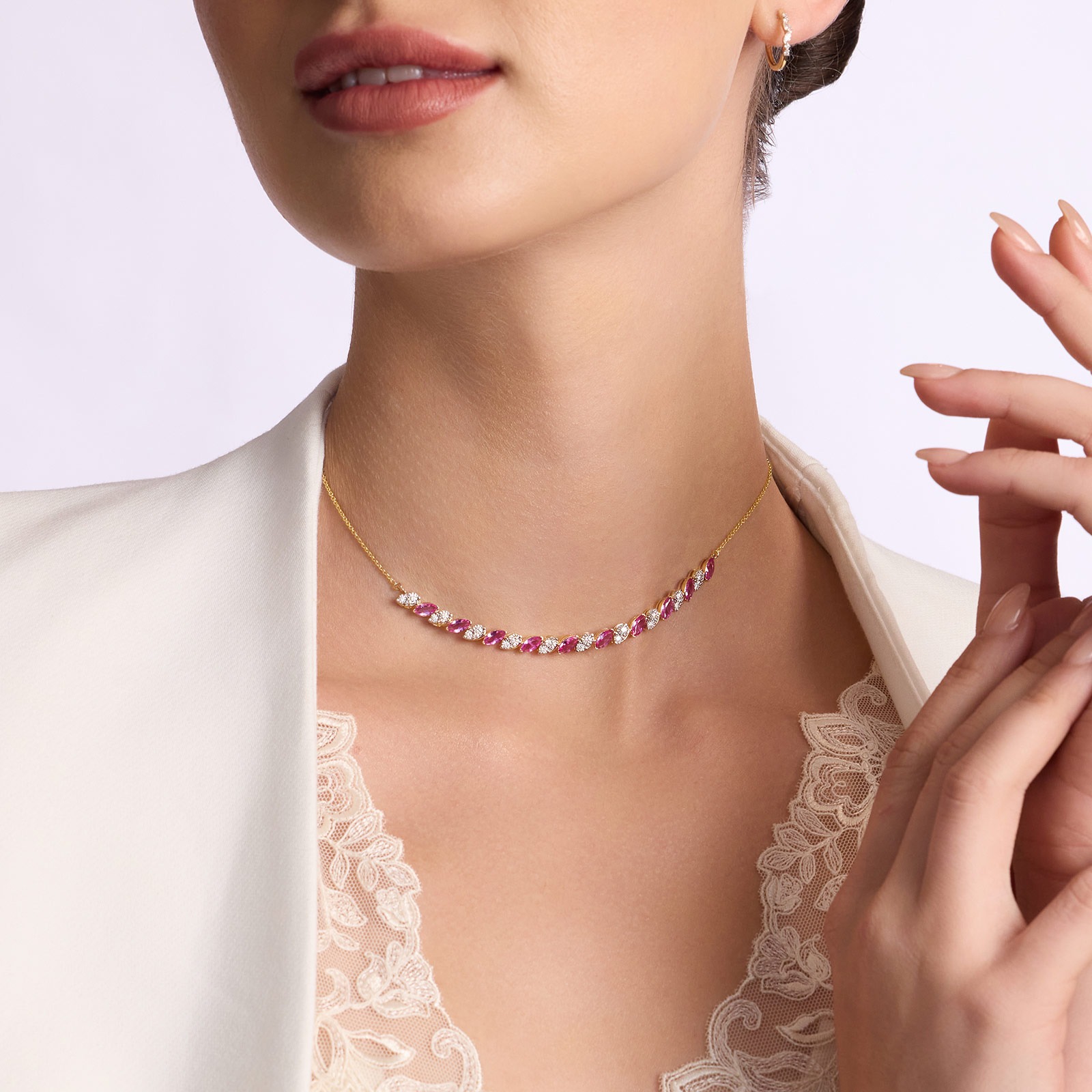 Imperial Pink Gemstone Necklace