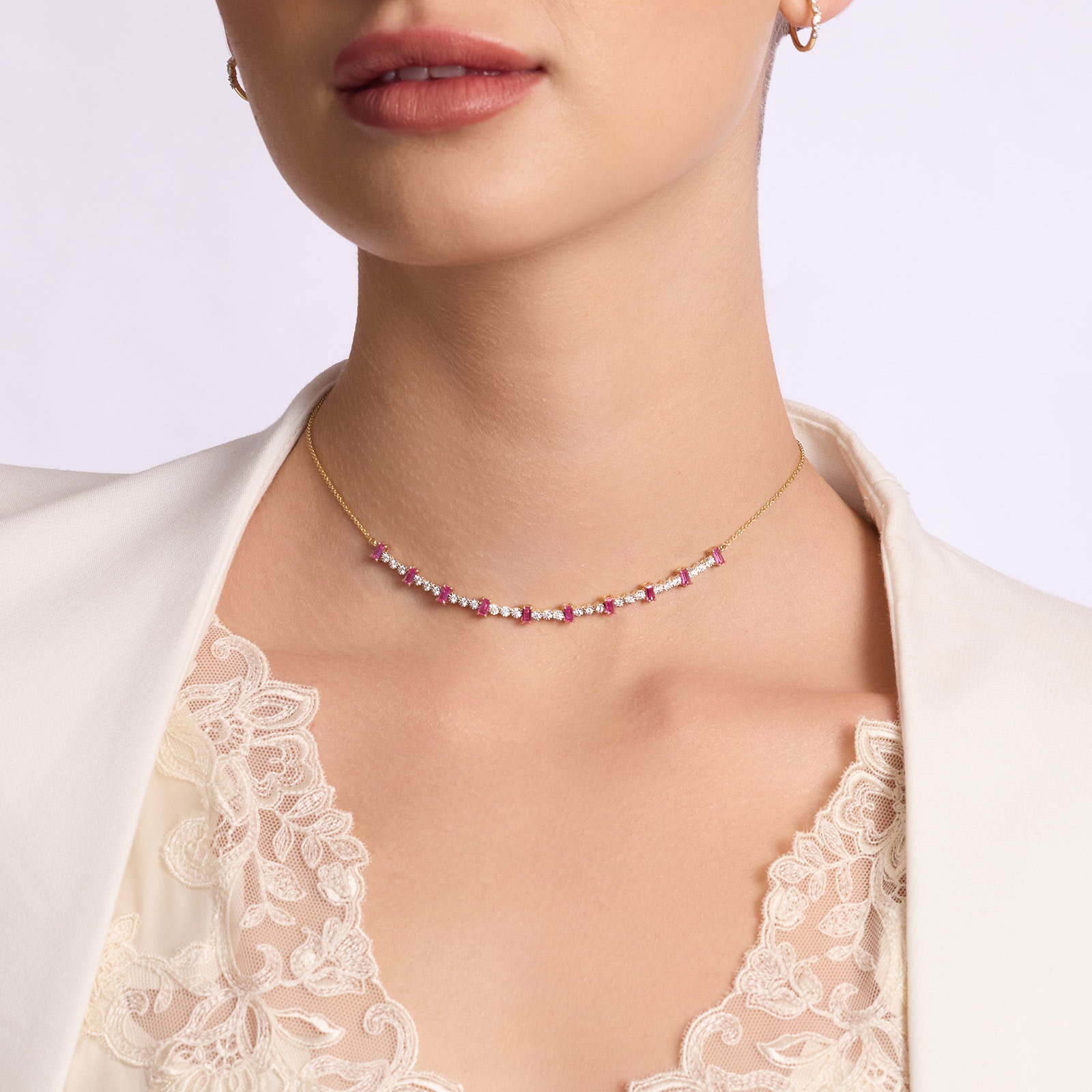 Celestial Pink Gemstone Necklace