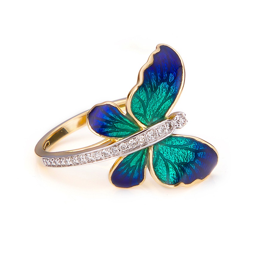 Flare Blue Butterfly Diamond Ring
