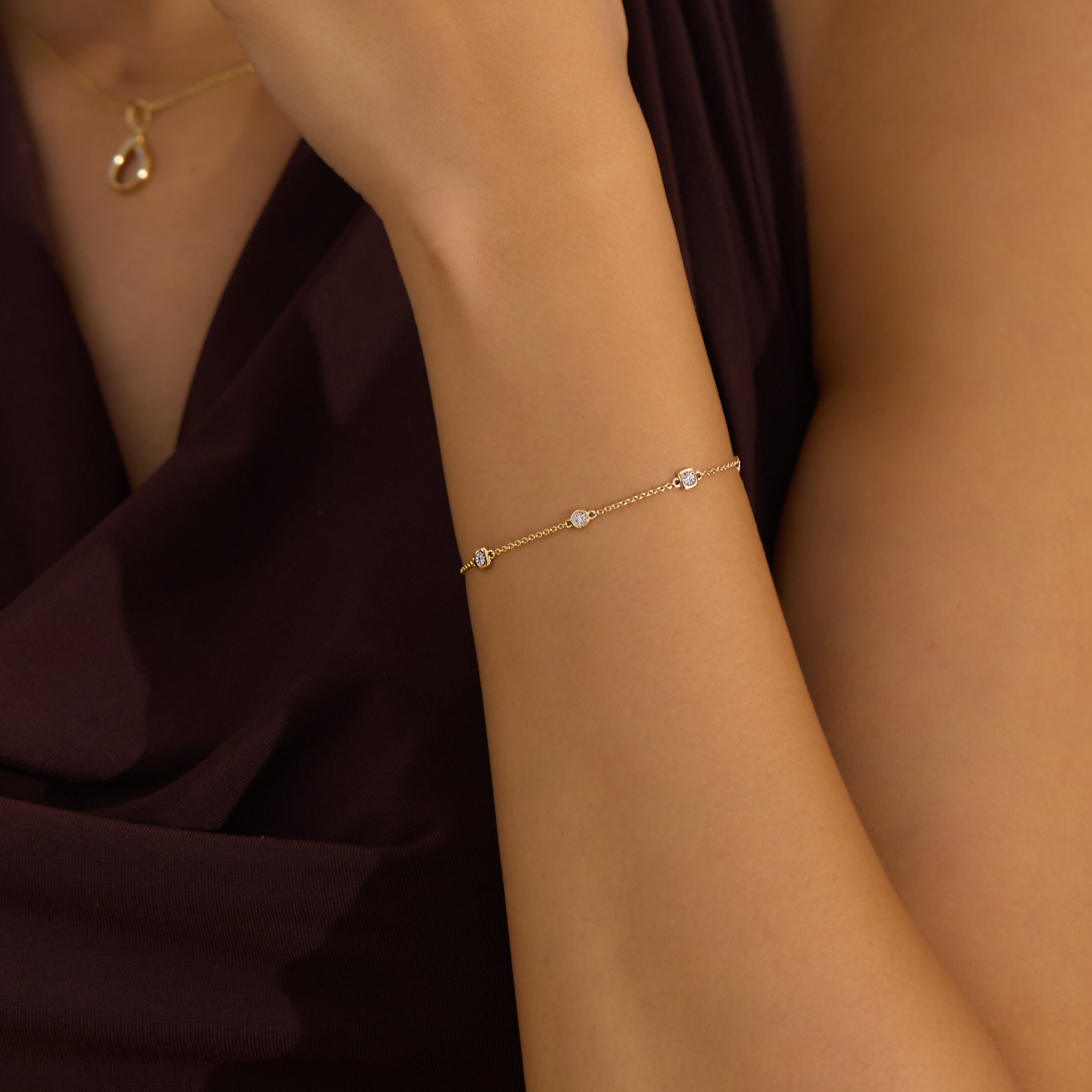 Tender Spark 9KT Diamond Chain Bracelet