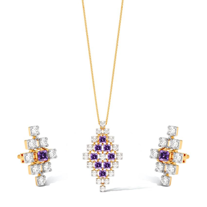 Lapis Duplo Gemstone Pendant Set