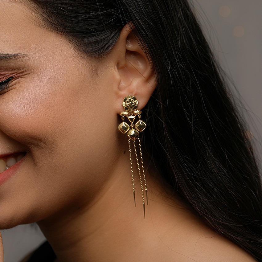 Naina Gold Drop Earrings