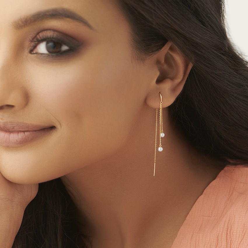 Duo Pearl Sui Dhaga Earrings