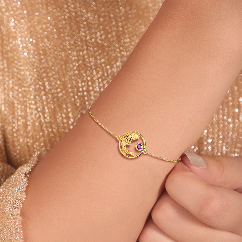 Mystical Pisces Zodiac Gemstone Bracelet