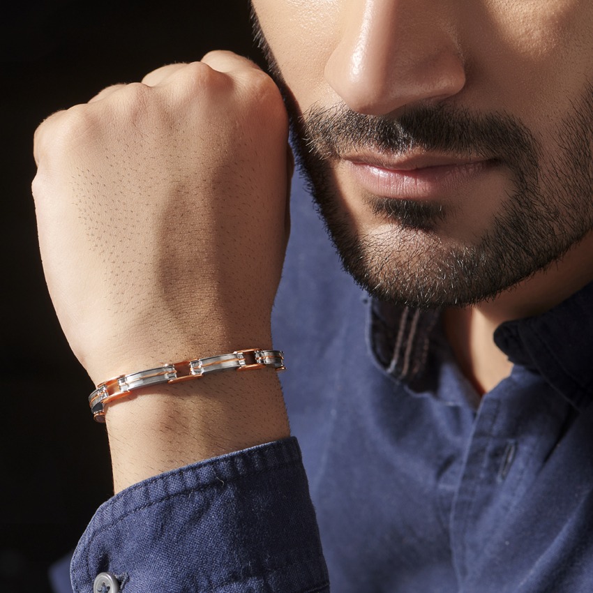 Eren Platinum Wristlet For Men