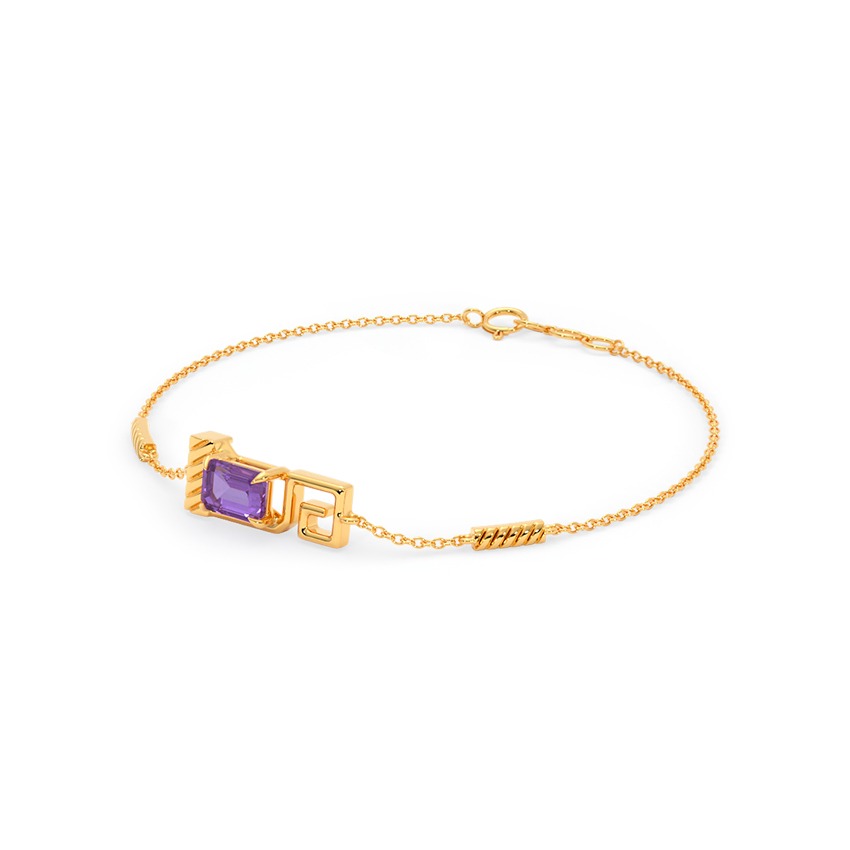 Purple Aura 9KT Gemstone Chain Bracelet
