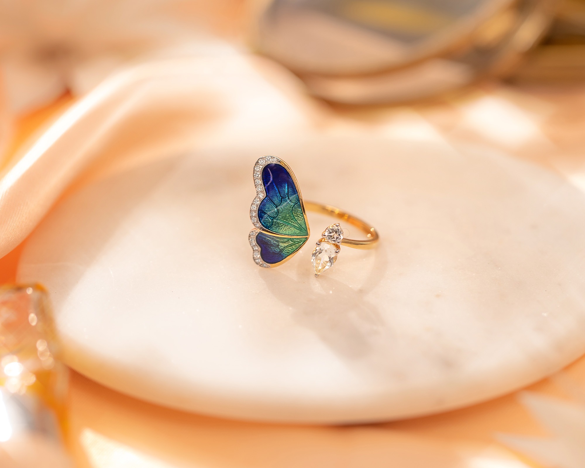 gold butterfly ring