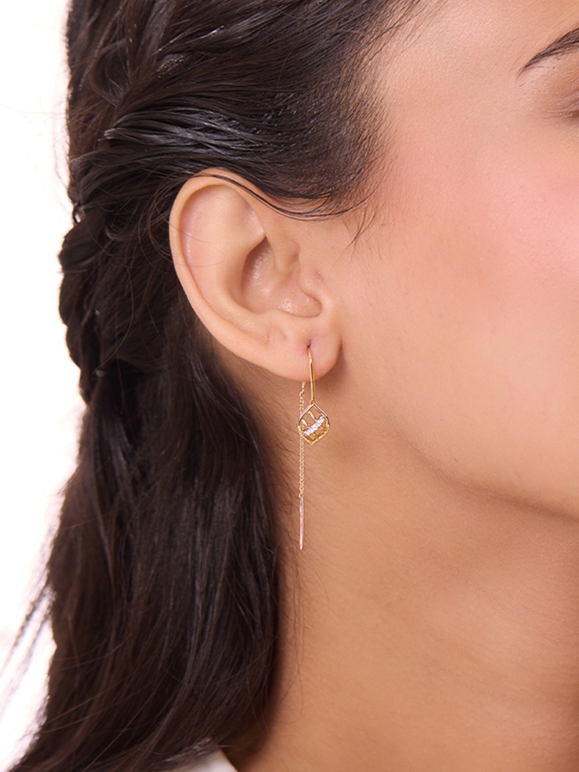 gold chain earrings design