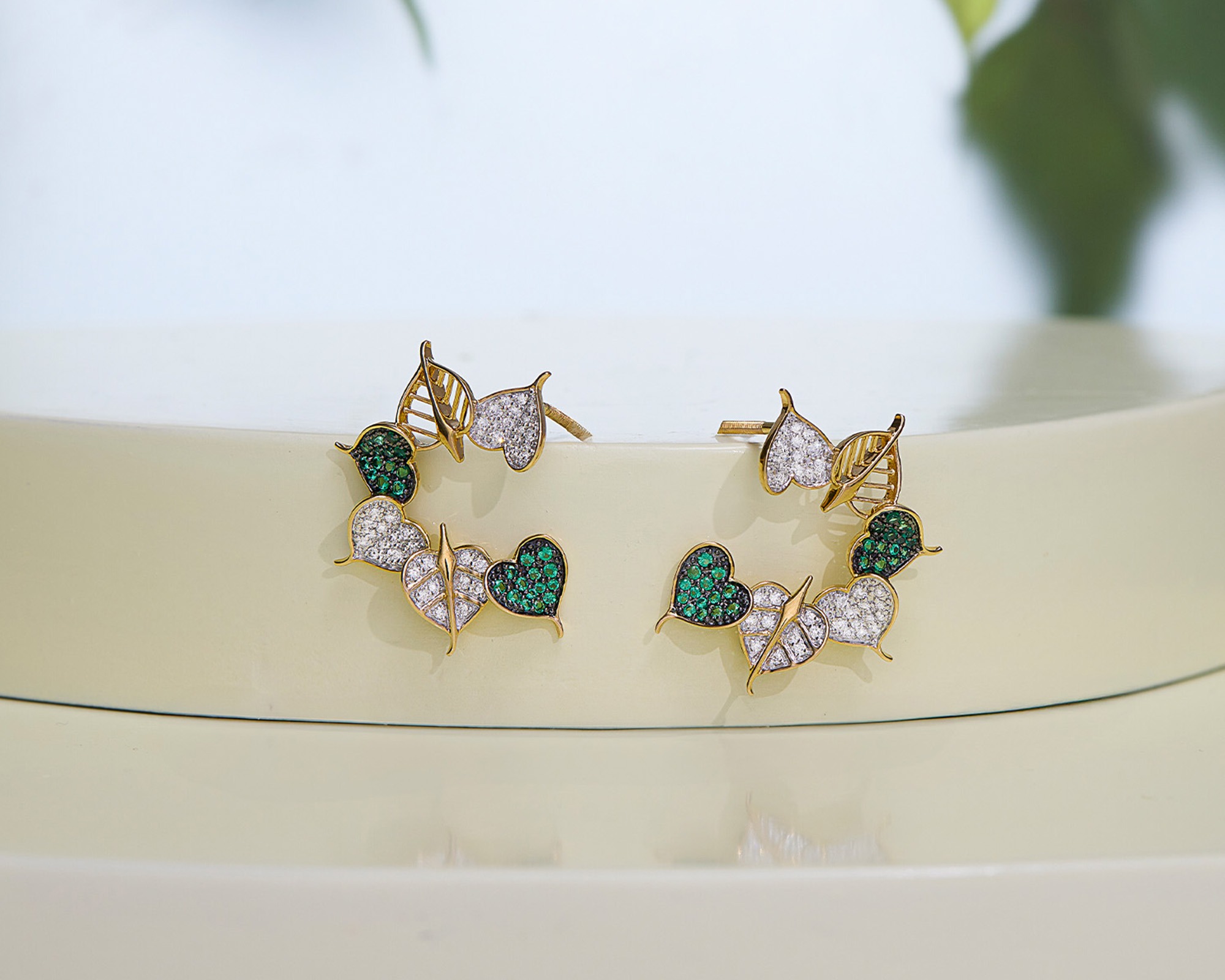 green stone earrings