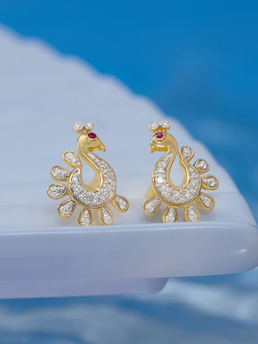 peacock diamond earrings