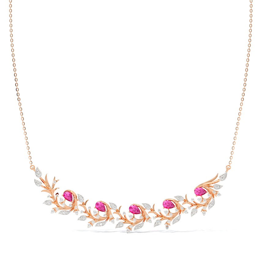 Carmine Veins Gemstone Necklace