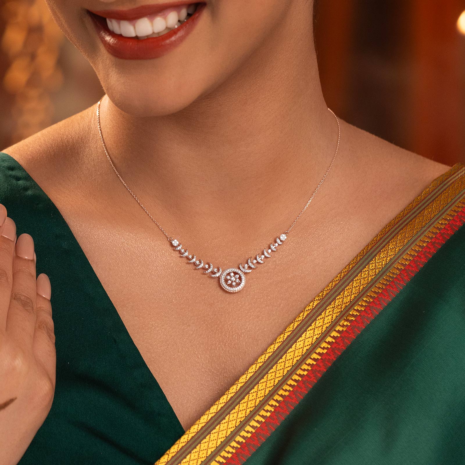 Cosmic Veil Diamond Necklace