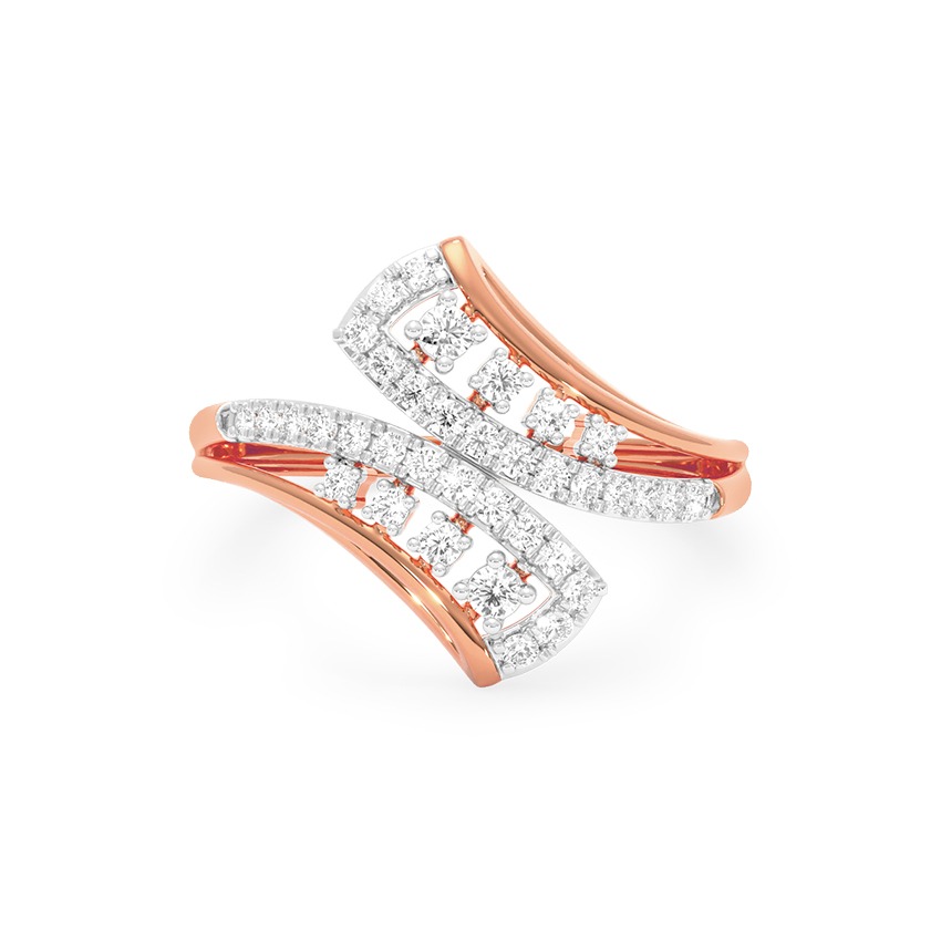 Gleaming Crossover Diamond Ring