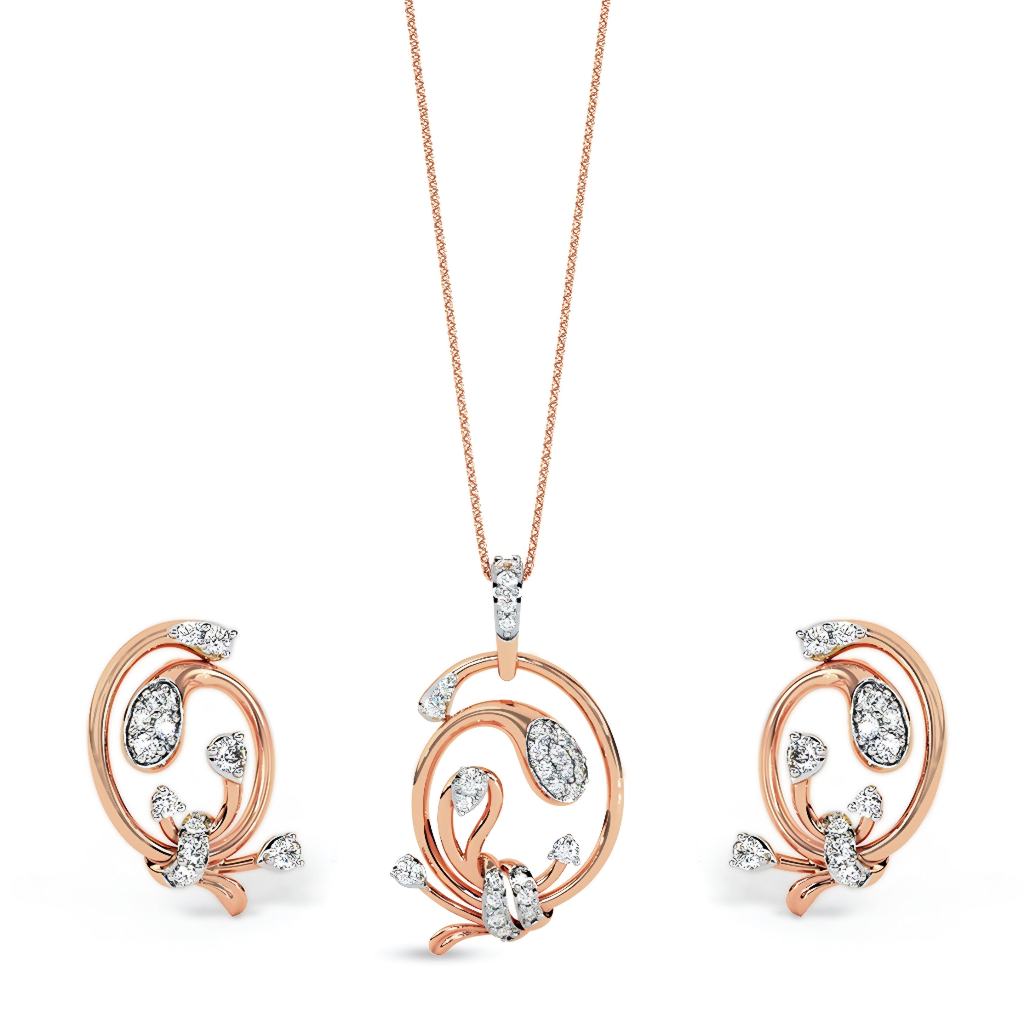 Aurora Veil Diamond Pendant Set