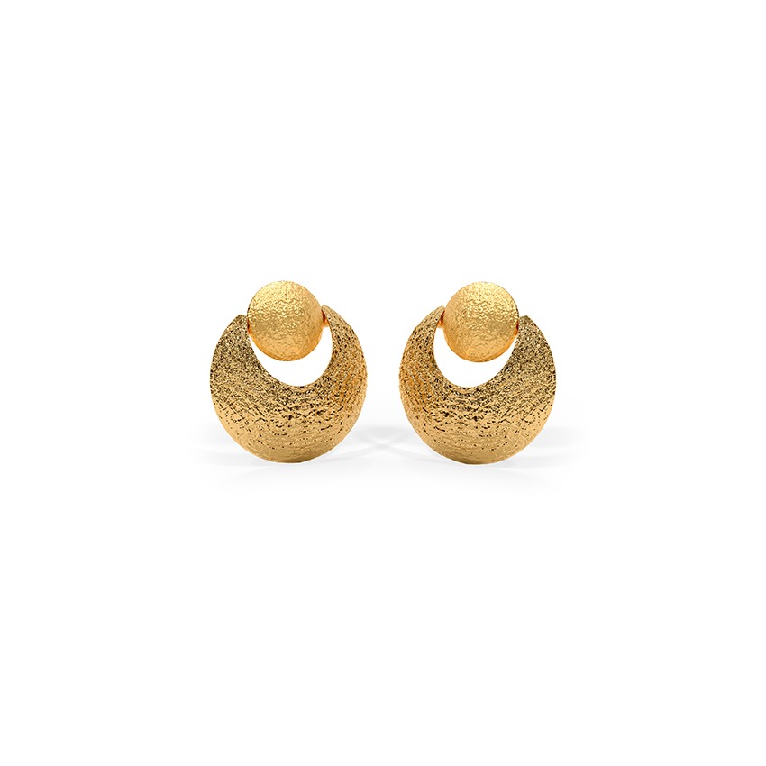 Radiant Orbs 22KT Gold Stud Earrings