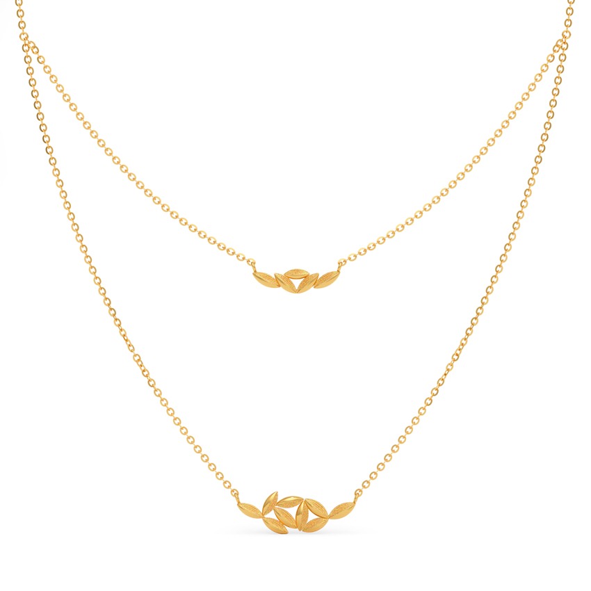 Harvest Flame 22KT Gold Multi Layered Necklace