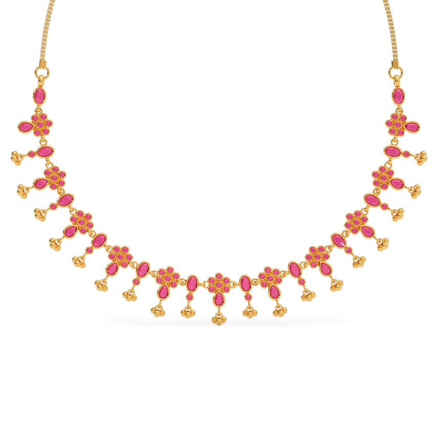 Mesmerising Floral 22KT Gemstone Necklace