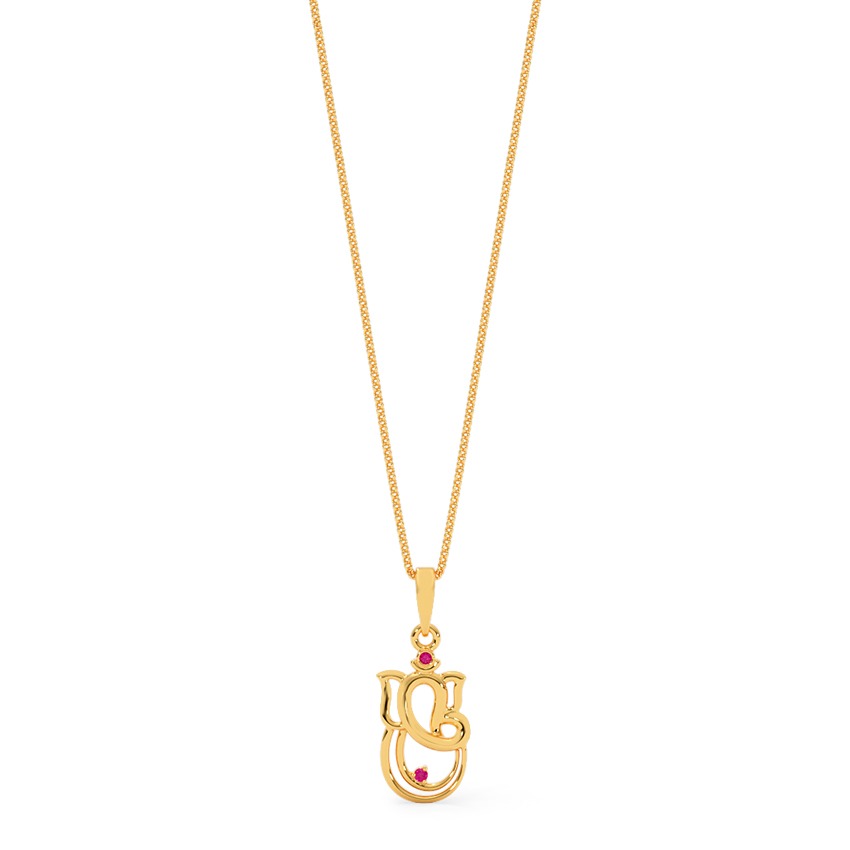 Royal Ganpati Gemstone Pendant
