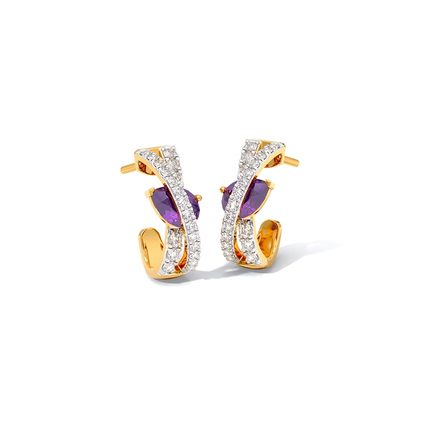 Twined In Violet Gemstone Hoop Earrings