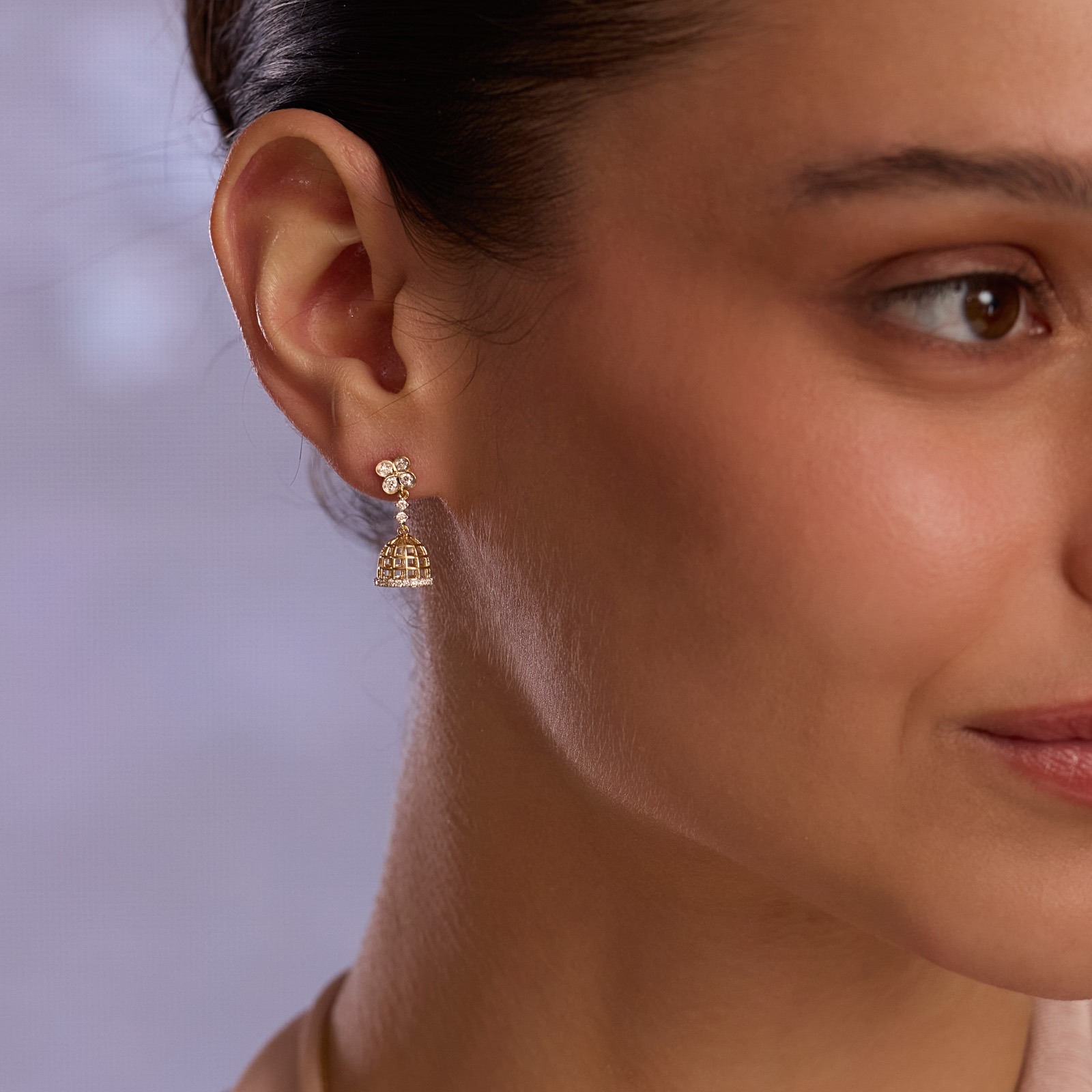 Bright Bloomy Diamond Stud Earrings
