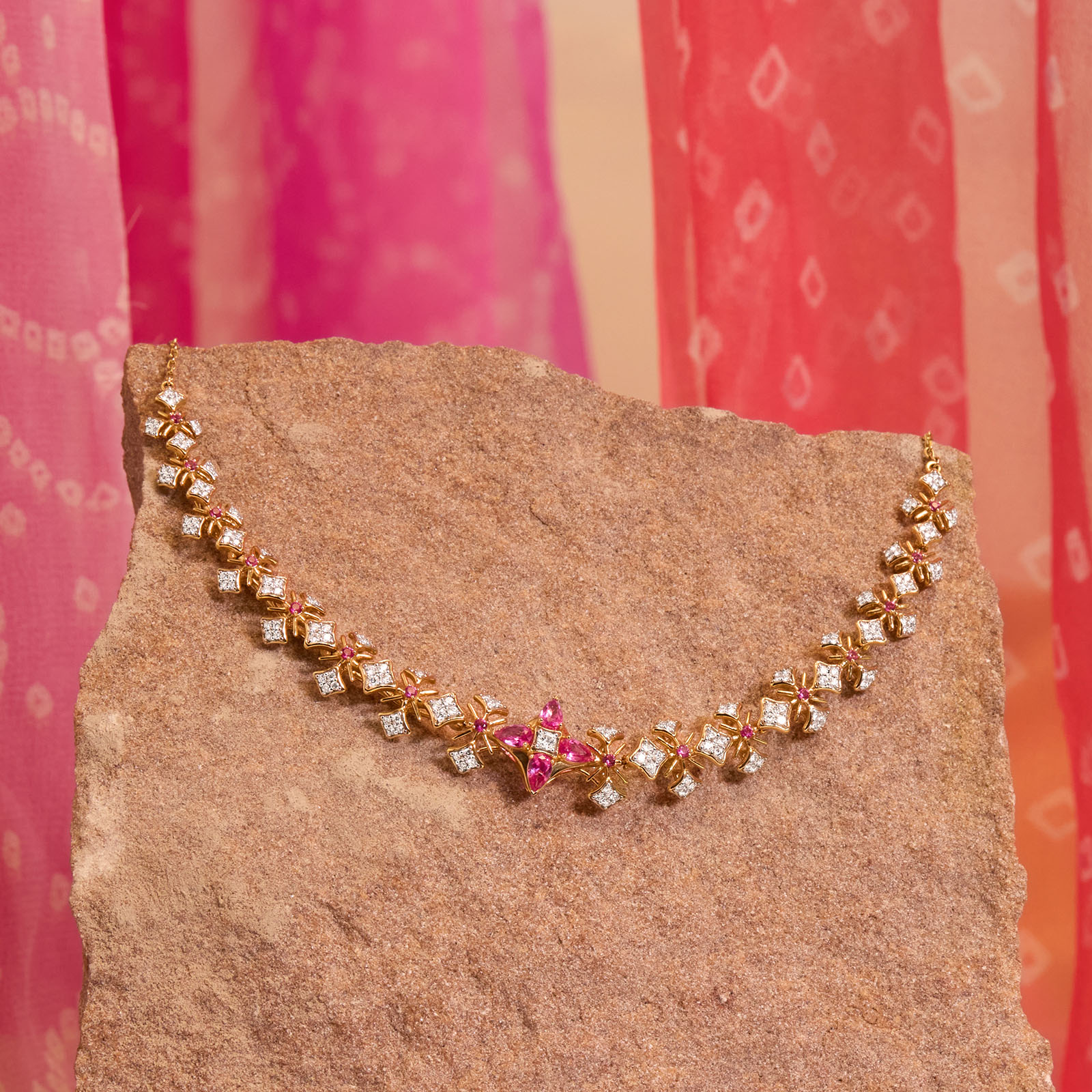 Bandhani Noor Gemstone Necklace