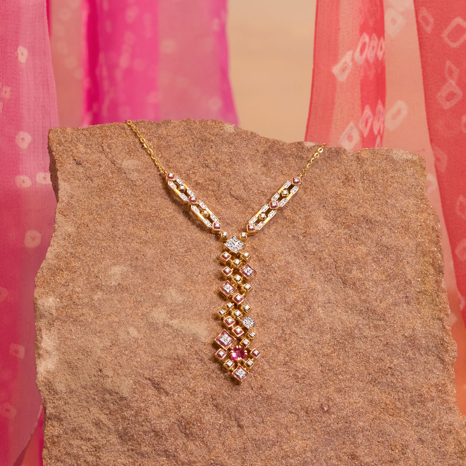 Bandhej Imperial Gemstone Necklace
