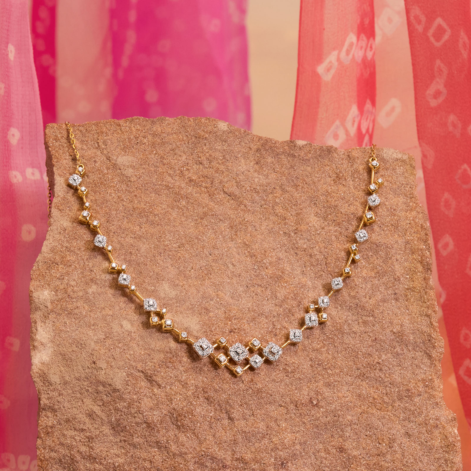 Bandhej Spark Diamond Necklace