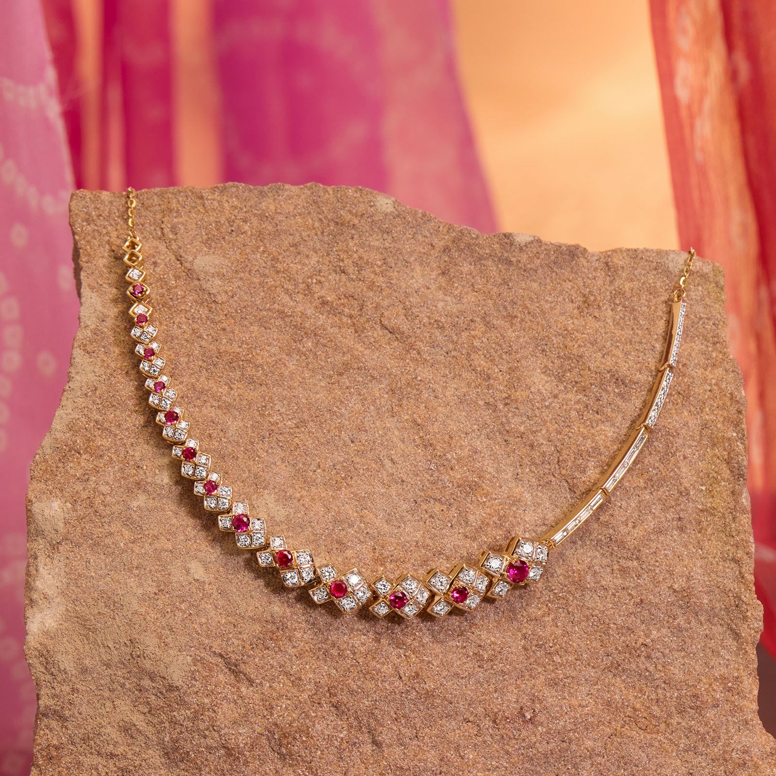 Bandhej Elegance Gemstone Necklace