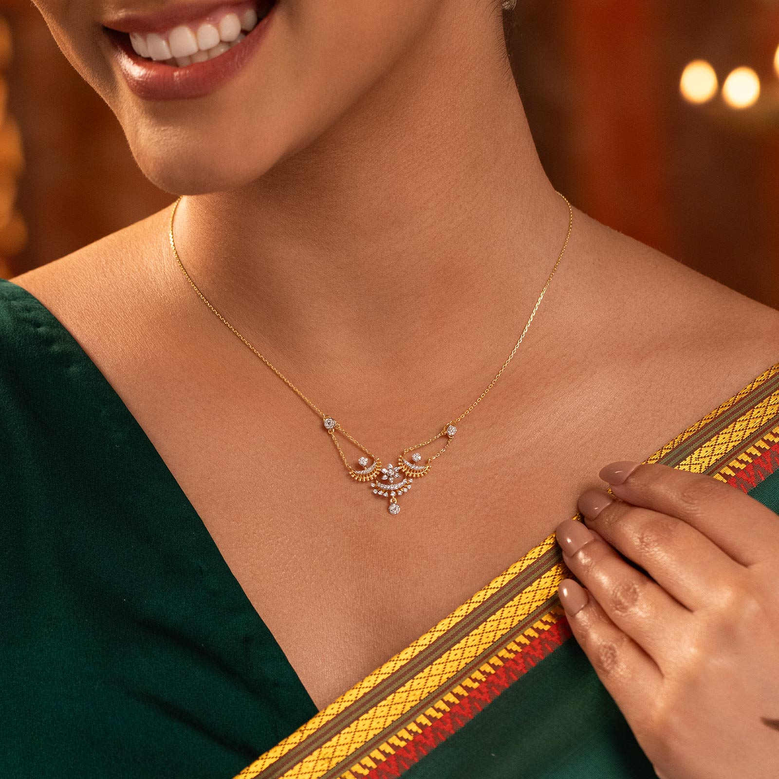 Crescent Empress Diamond Necklace