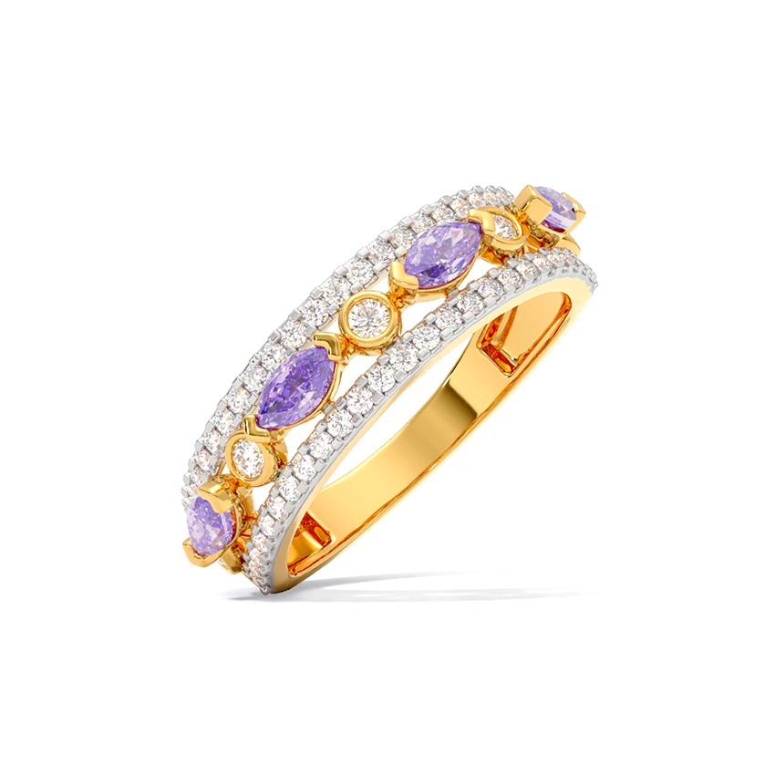 Purple Marquise Gemstone Band