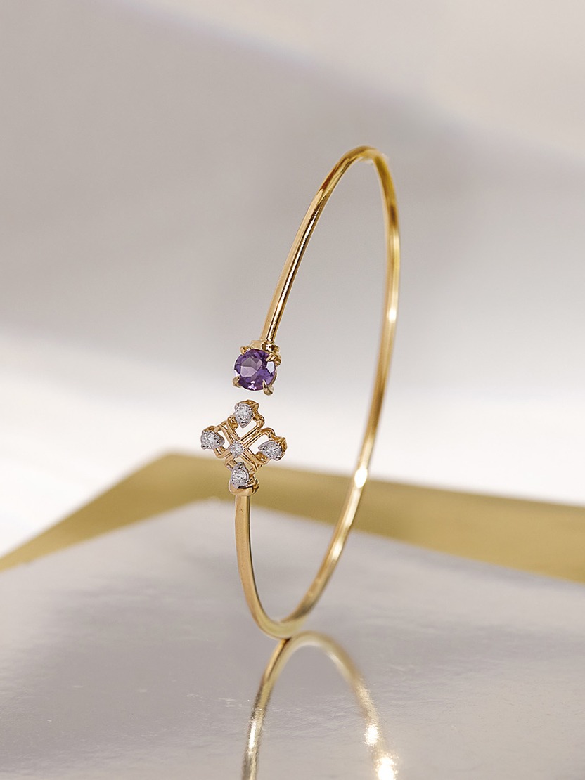 amethyst bracelet gold